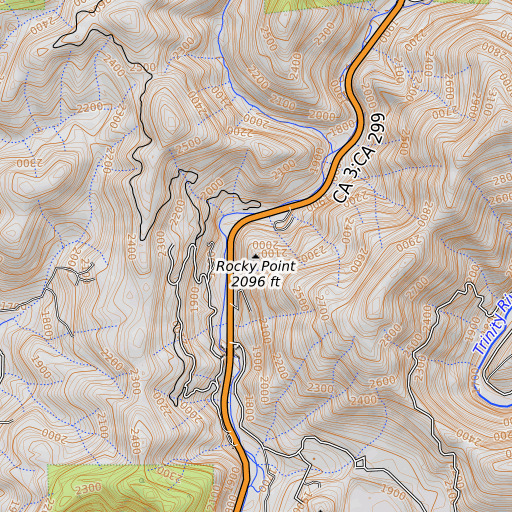 OpenTopoMap map of Rocky Point, CA