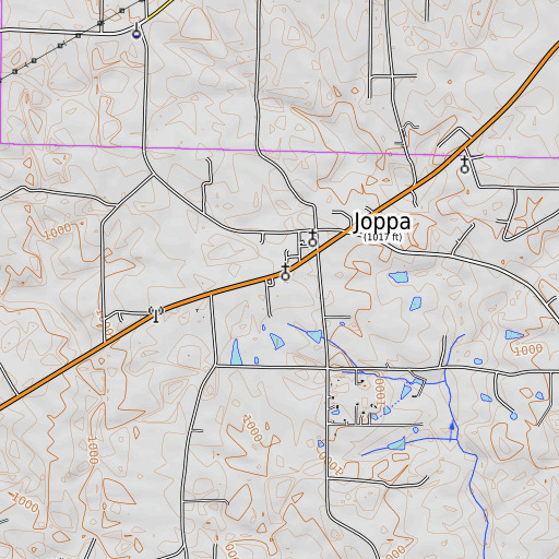 OpenTopoMap map of Joppa Post Office, AL