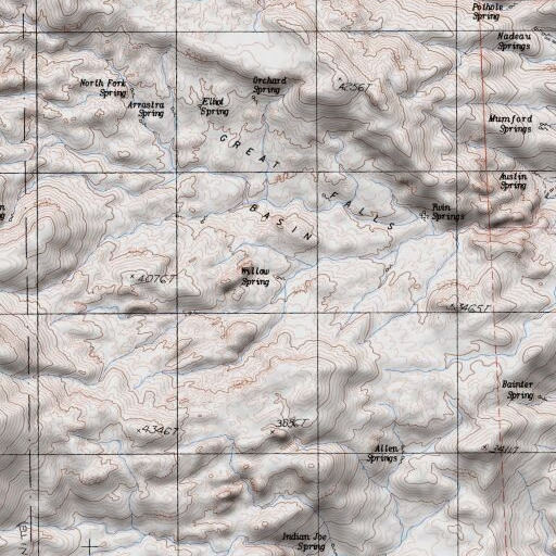 USGS 24K topo map of Willow Spring, CA