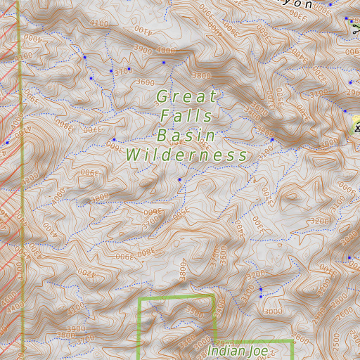 OpenTopoMap map of Willow Spring, CA