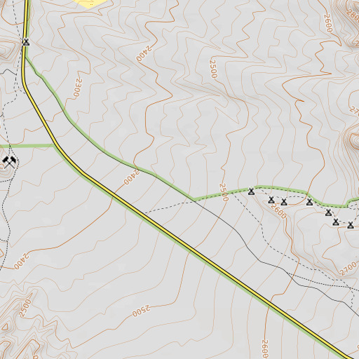OpenTopoMap map of Tank Seven, CA