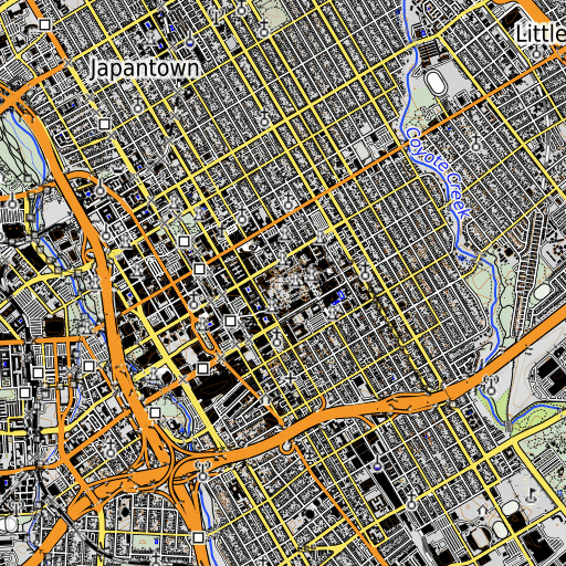 OpenTopoMap map of Tower Hall, CA