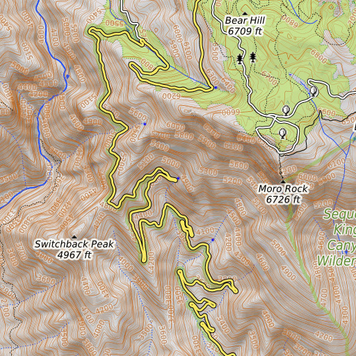 OpenTopoMap map of Granite Spring, CA