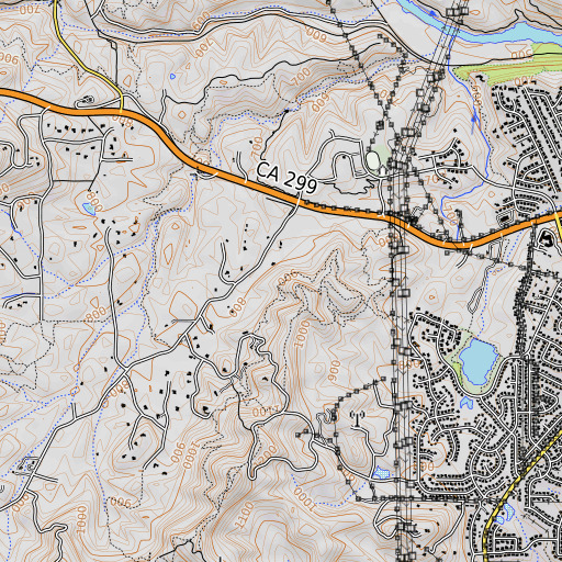 OpenTopoMap map of Bracket Mine, CA