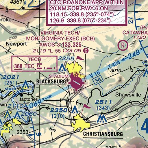 FAA VFR chart of Johnson Hall, VA
