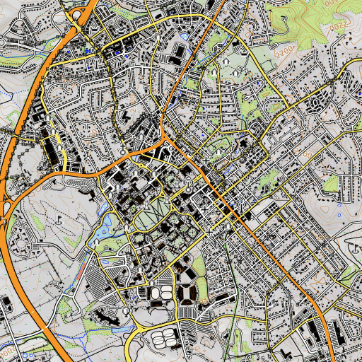 OpenTopoMap map of Rasche Hall, VA