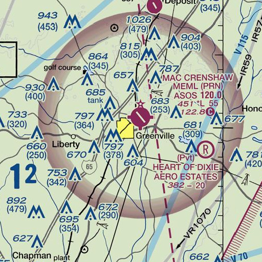 FAA VFR chart of Greenville Post Office, AL