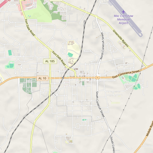 OpenStreetMap map of Greenville Post Office, AL