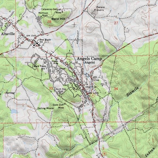 USGS 24K topo map of Stickles Mine, CA