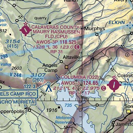 FAA VFR chart of Stickles Mine, CA