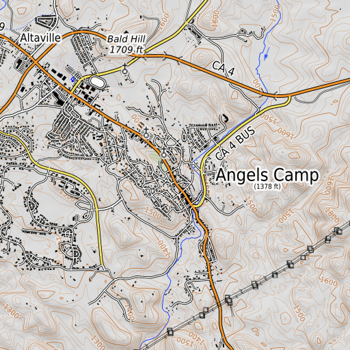 OpenTopoMap map of Stickles Mine, CA