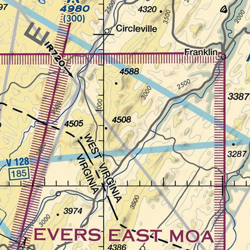 FAA VFR chart of Hammer Run Spring, WV