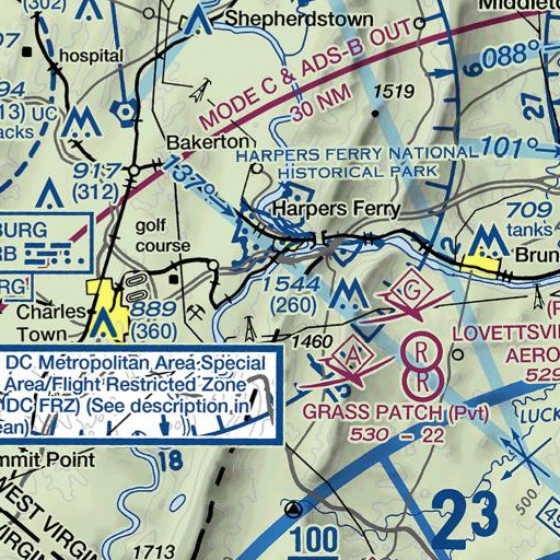 FAA VFR chart of Klein Spring, WV