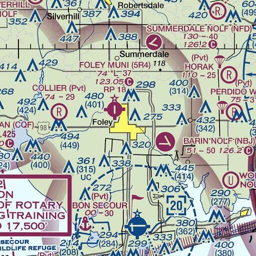 FAA VFR chart of Foley Post Office, AL