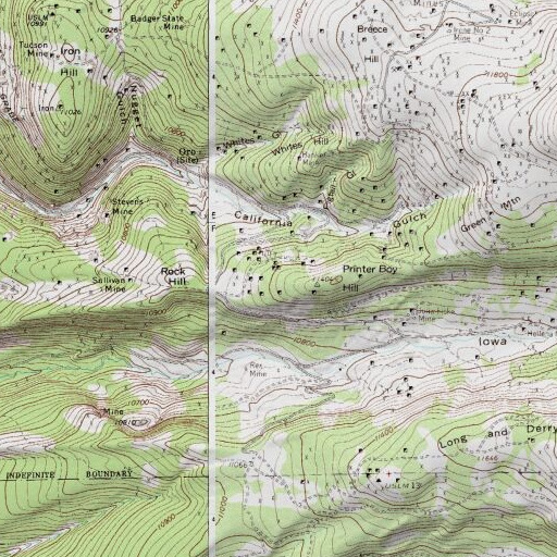 USGS 24K topo map of Giant Mine, CO