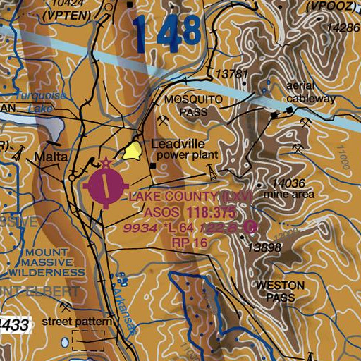 FAA VFR chart of Giant Mine, CO