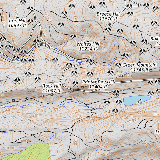 OpenTopoMap map of Giant Mine, CO