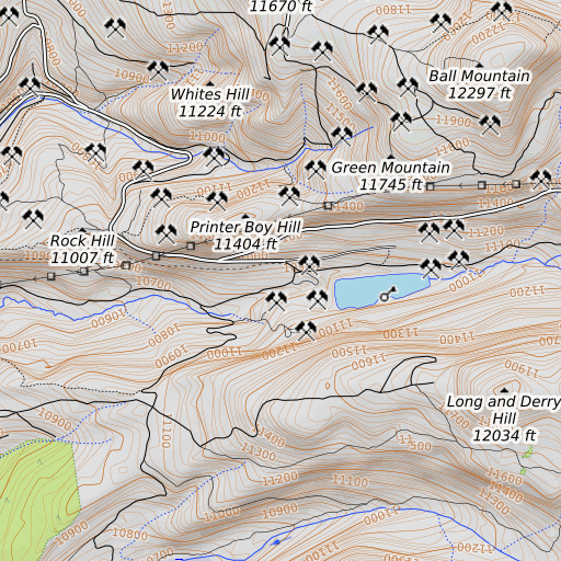 OpenTopoMap map of Pilot Mine, CO