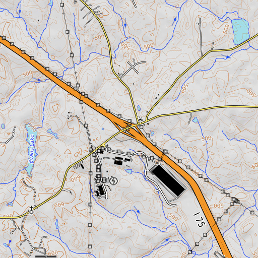 OpenTopoMap map of Exit 59, GA