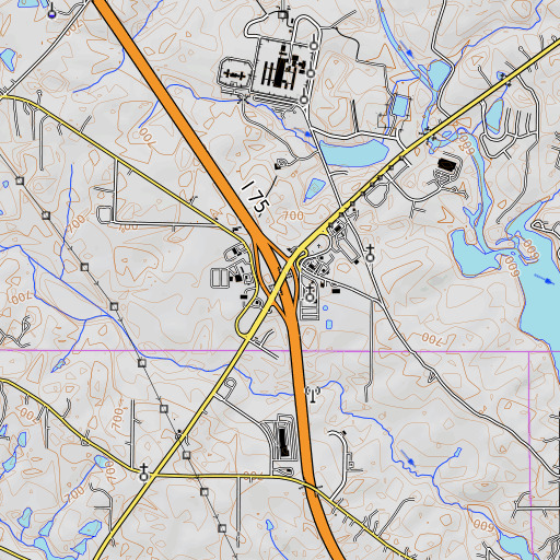 OpenTopoMap map of Exit 66, GA
