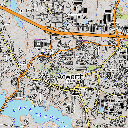 OpenTopoMap map of Logan Trace, GA