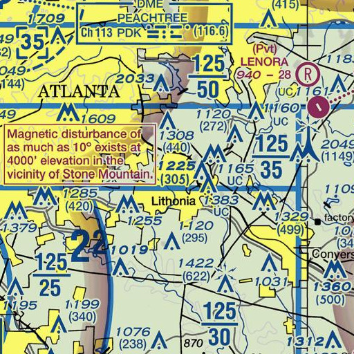 FAA VFR chart of Lithonia High School, GA