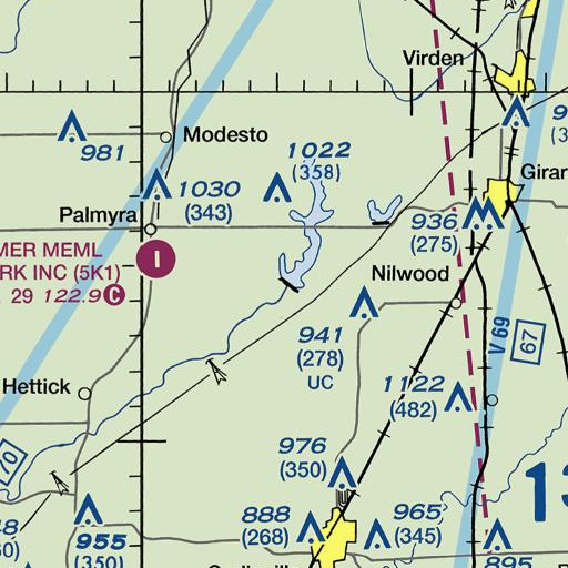 FAA VFR chart of Otter Lake Dam, IL