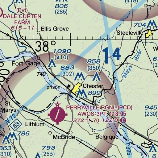 FAA VFR chart of Birchlers Lake, IL