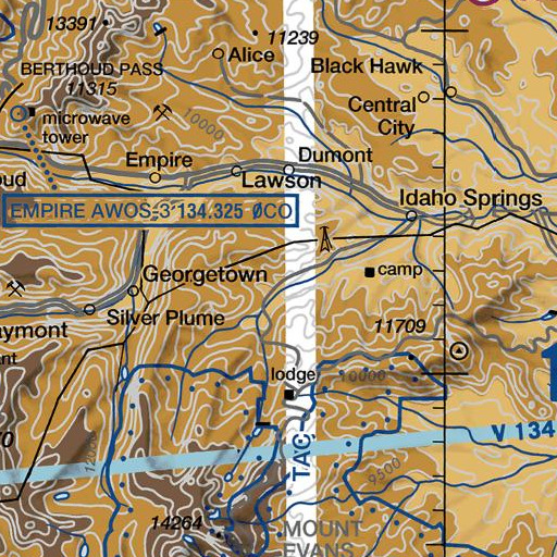 FAA VFR chart of Silver Cliff Mine, CO
