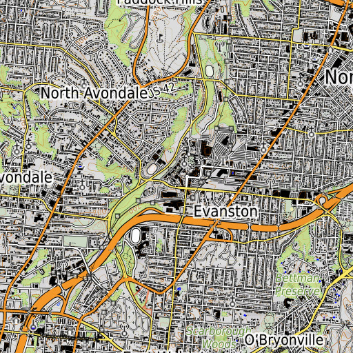 OpenTopoMap map of McDonald Library, OH
