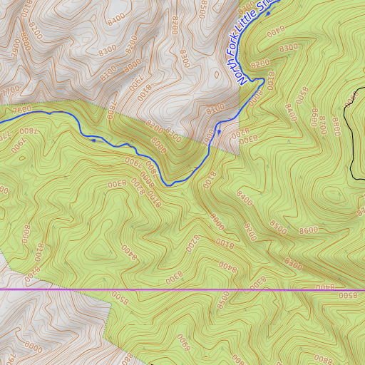 OpenTopoMap map of Rose Creek, WY