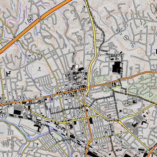 OpenTopoMap map of Trout Hall, VA