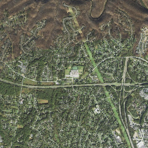 Aerial imagery of Mount Hebron High School, MD