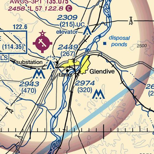 FAA VFR chart of Ullman Center, MT