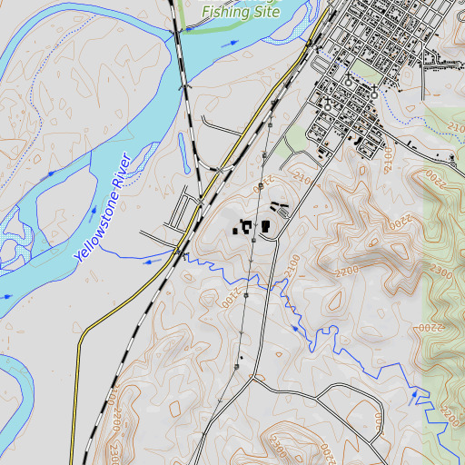 OpenTopoMap map of Ullman Center, MT