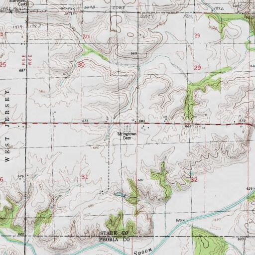 USGS 24K topo map of Stringtown Cemetery, IL