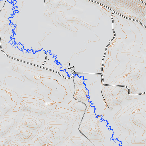 OpenTopoMap map of Dickens Ranch, CO