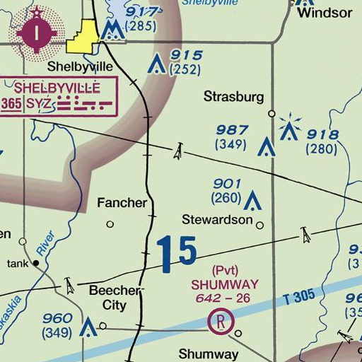 FAA VFR chart of Rocky Spring Access Area, IL