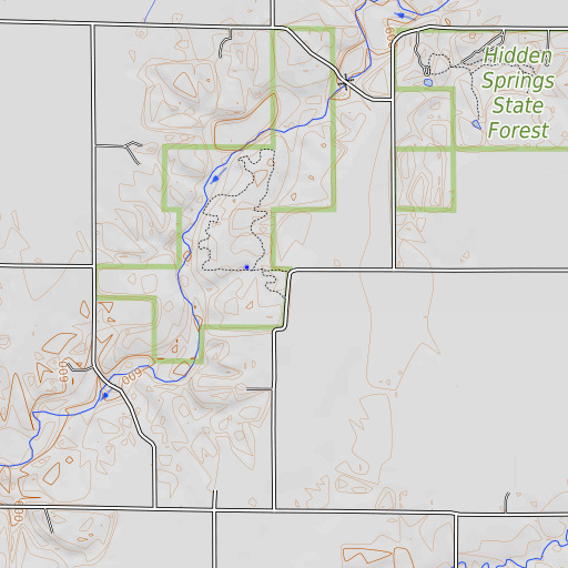 OpenTopoMap map of Rocky Spring Access Area, IL