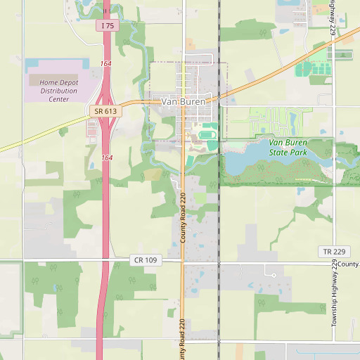 OpenStreetMap map of Radar Cemetery, OH