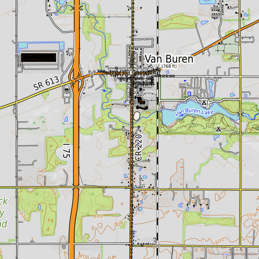 OpenTopoMap map of Radar Cemetery, OH