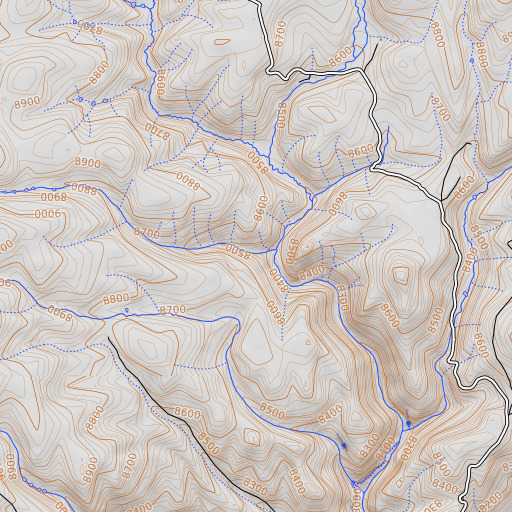 OpenTopoMap map of Thomas Creek, CO