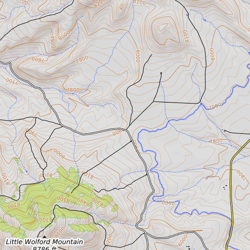 OpenTopoMap map of Antelope Pass, CO
