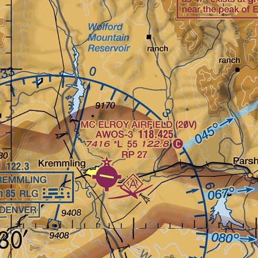FAA VFR chart of Whitaker Ranch, CO