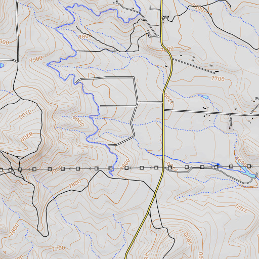 OpenTopoMap map of Whitaker Ranch, CO