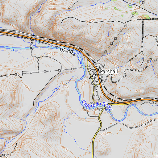 OpenTopoMap map of Williams Fork, CO