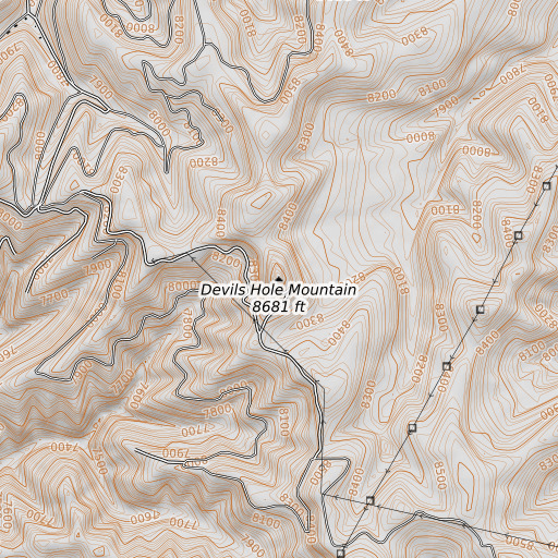 OpenTopoMap map of Devils Hole Mountain, CO