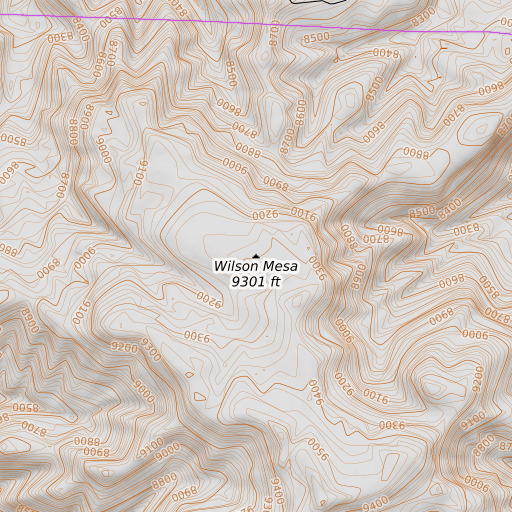 OpenTopoMap map of Wilson Mesa, CO