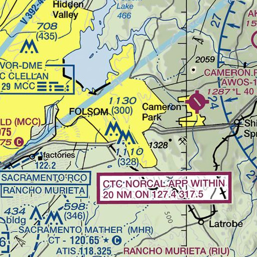FAA VFR chart of William Brooks Elementary School, CA
