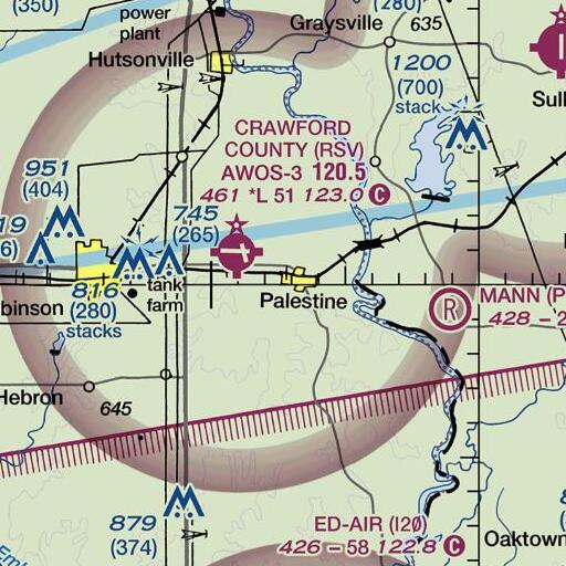 FAA VFR chart of Palestine High School, IL